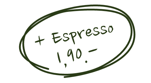Handwritten stamp: + espresso 1.90